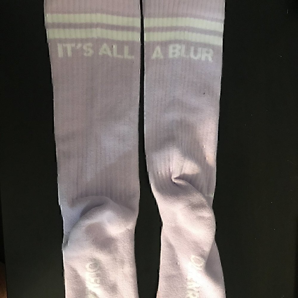 BRAND NEW Purple and White Ole Henriksen Socks
